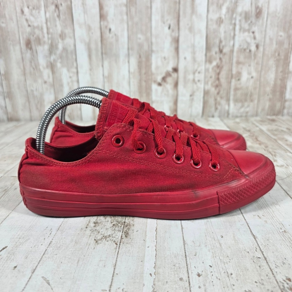 Converse Chuck Taylor All‎ Star Low Top Red Monochrome Sneakers 166411F Womens 8